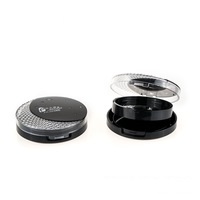 Makeup blush packaging empty plastic round compact powder containers with mirror, 